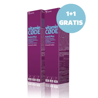 Vitamin CODE Kalcij PLUS 1+1 gratis