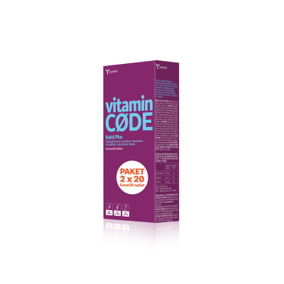Vitamin Code Kalcij Plus, PAKET 2x20 šumečih tablet